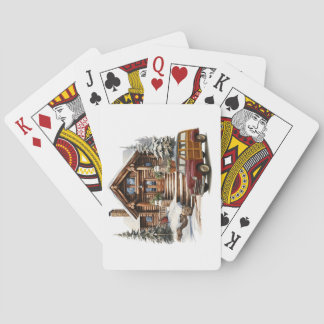 En vinterdag spelar kort casinokort