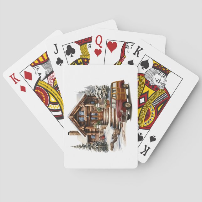 En vinterdag spelar kort casinokort (Baksidan)