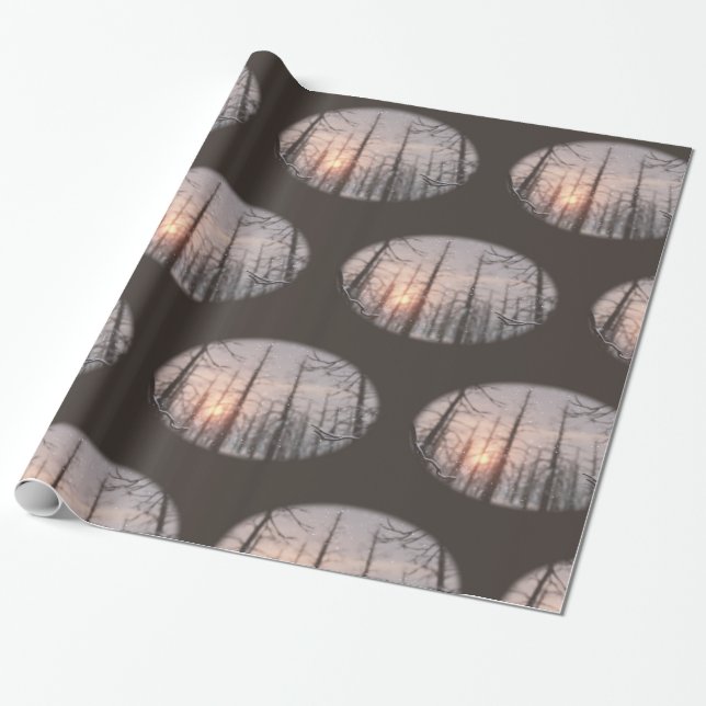 En vinterkvälls drömmardrömsemestrering Papper Presentpapper (Utrullad)