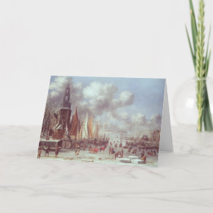 En vinterplats i Amsterdam Helgkort