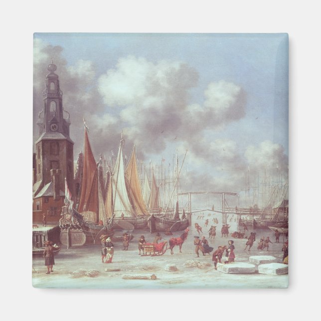 En vinterscen i Amsterdam Magnet (Framsidan)