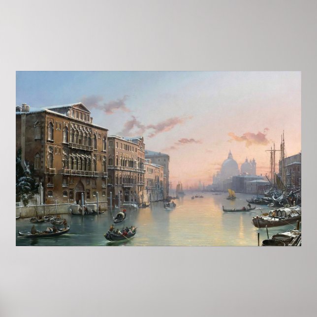 En vintervy av Grand Canal, Venedig, Poster (Framsidan)