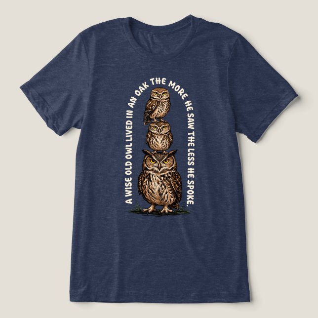 En vis gammal uggla stack t shirt (Design Framsida)