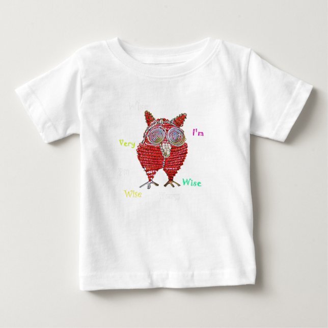 En vis uggla babytröja t-shirt (Framsida)