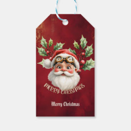 En viskös steampunk Jultomten Presentetikett