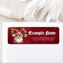 En viskös steampunk Jultomten Returadress Etikett