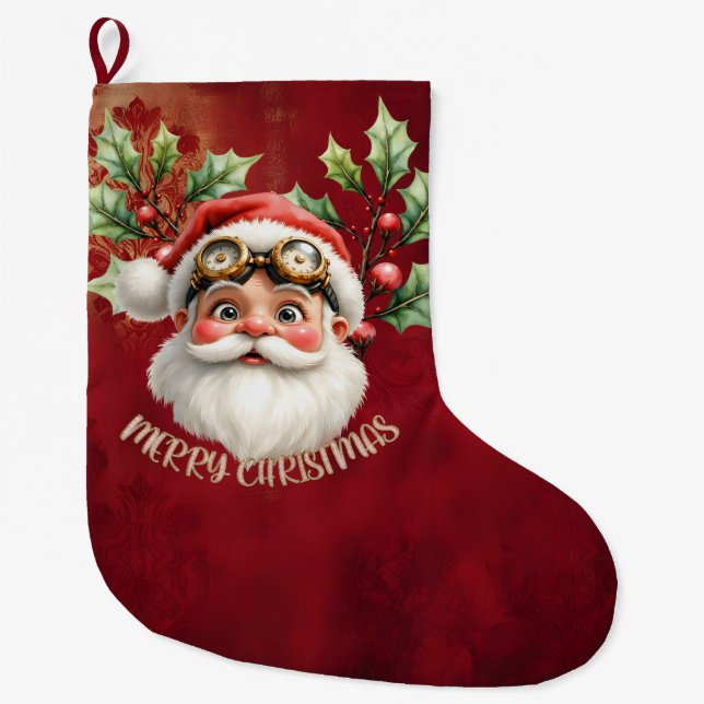 En viskös steampunk Jultomten Stor Julstrumpa (Framsidan)