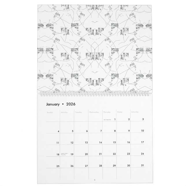 En visuellt tilltalande design som visar en blandn kalender (Jan 2026)