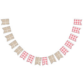 en vit bakgrund med bruna blommor på den vimplar