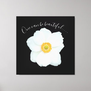 En vit blomma kan vara en vacker Dikt Canvastryck