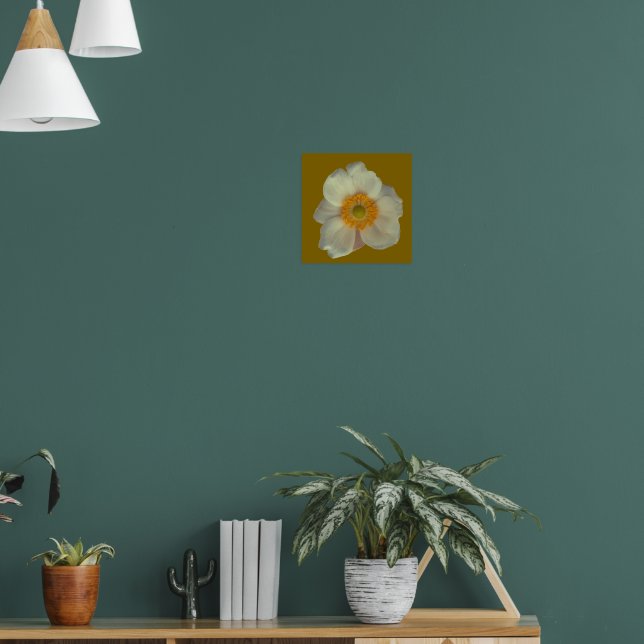 En vit blomma poster (Vardagsrum 1)