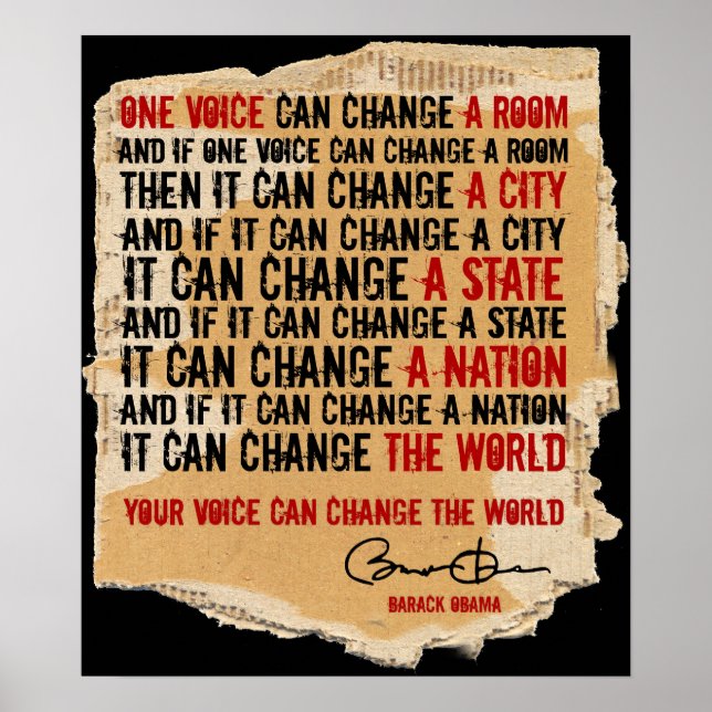 EN VOICE-BARACK OBAMA - PST25x30 Poster (Framsidan)