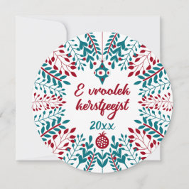 En vrolijk kerstfeest, West-Vlaams prettig Xmas Julkort