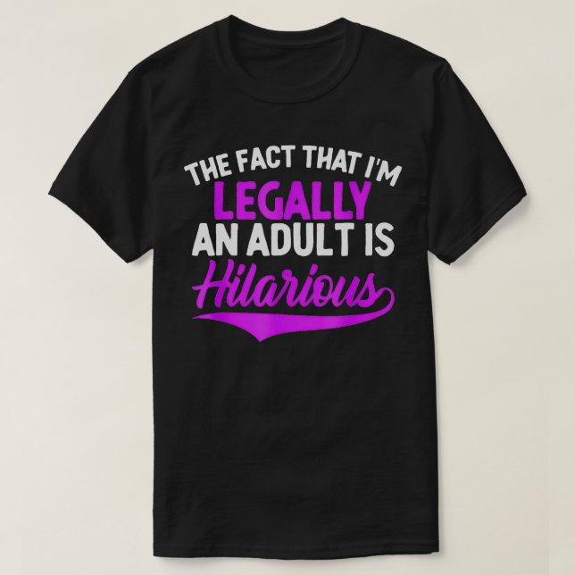 En Vuxen är Superskoj Funny 18:e födelsedag. T Shirt (Design framsida)