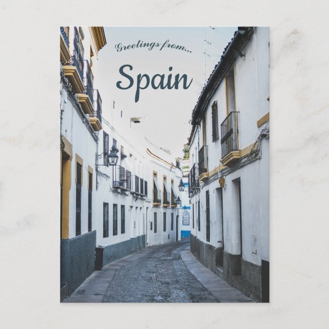 En vy av Calle Romero Córdoba Spanien Vykort (Framsida)