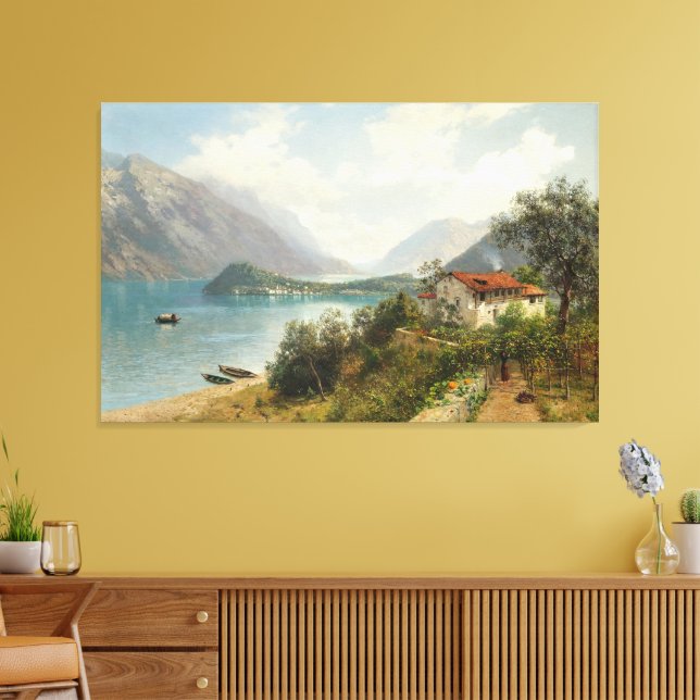 En vy av Comosjön Canvastryck (Insitu (Vardagsrum))