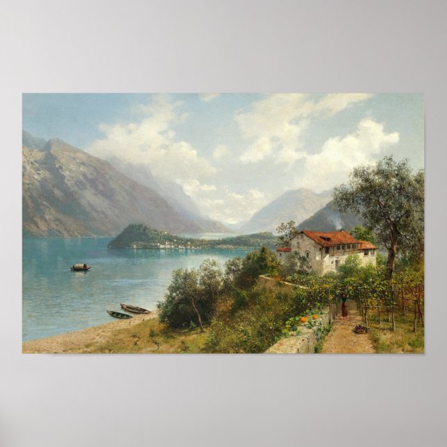 En vy av Comosjön Poster (Framsidan)