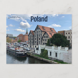 En vy av Gamla Stan i Bydgoszcz Polen Vykort