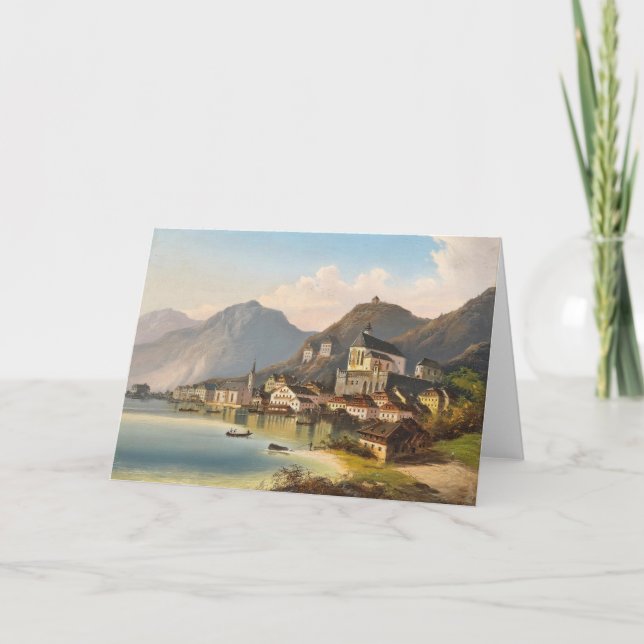 En vy av Hallstatt | Johann Wilhelm Jankowsky Kort (Framsida)