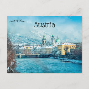 En vy av Innsbruck Österrike Vykort