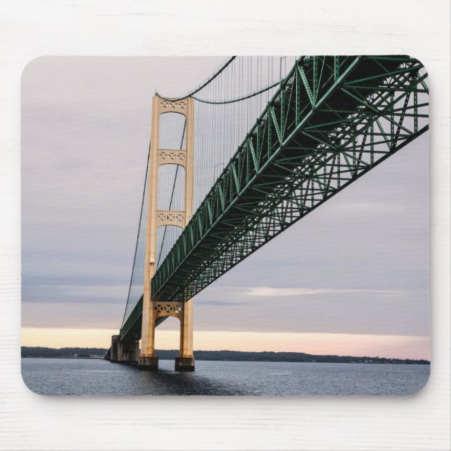 En vy av Mackinac Bridge från Lake Michigan 2 Musmatta (Framsidan)