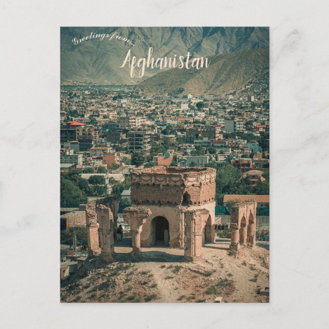 En vy av Nader Hill Kabul Afghanistan Vykort (Framsida)