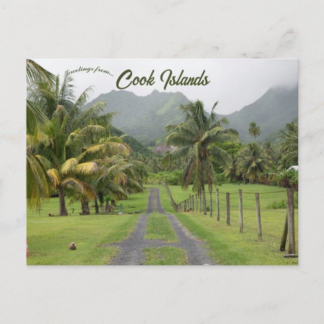 En vy av Rarotonga Cooköarna Vykort (Framsida)