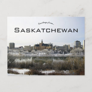En vy av Saskatoon Saskatchewan Vykort