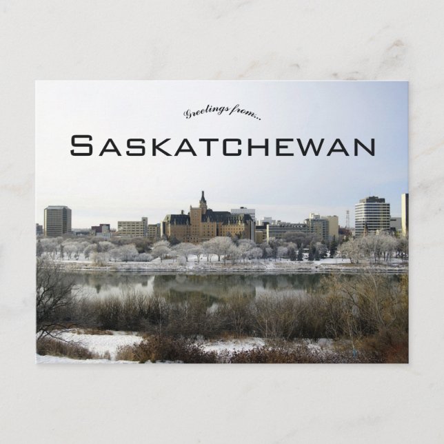 En vy av Saskatoon Saskatchewan Vykort (Framsida)