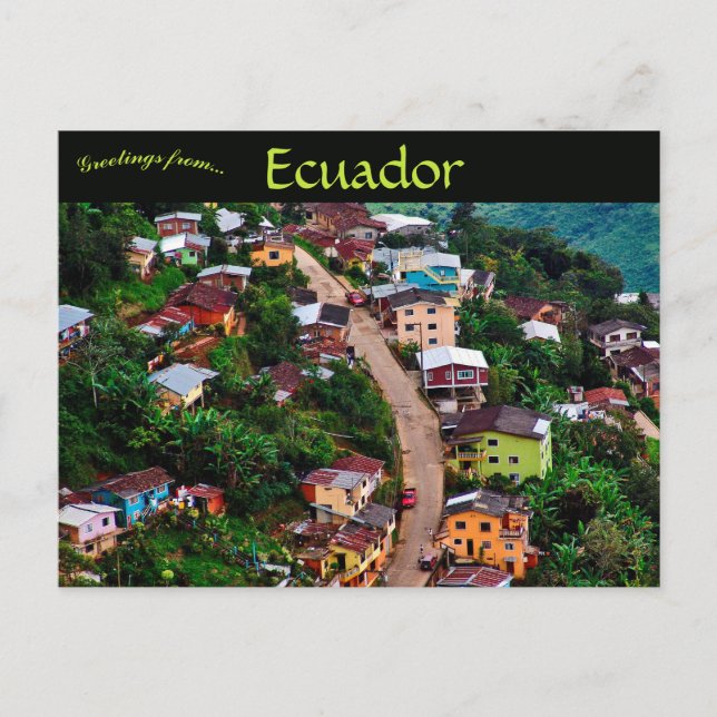 En vy av Zaruma Ecuador Vykort (Framsida)