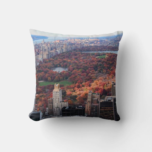 En vy från ovan: Höst i Central Park 01 Kudde (Framsida)
