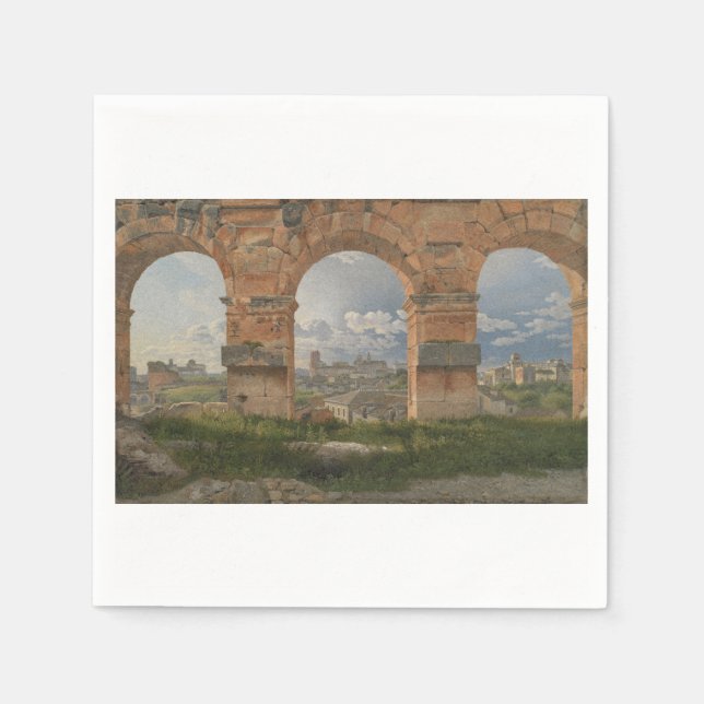 En vy genom tre valv i Colosseum Pappersservett (Framsidan)