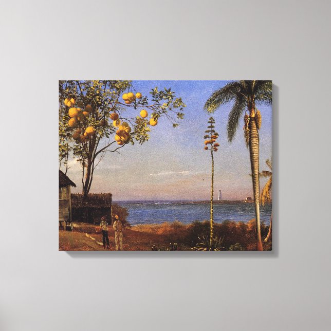 En vy i Bahamas av Bierstadt Albert. Canvastryck (Framsida)
