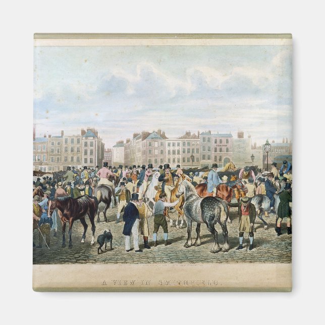 En vy i Smithfield graverad av F.C. & C. Lewis Magnet (Framsidan)