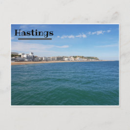 En vy längs Hastings strand Vykort