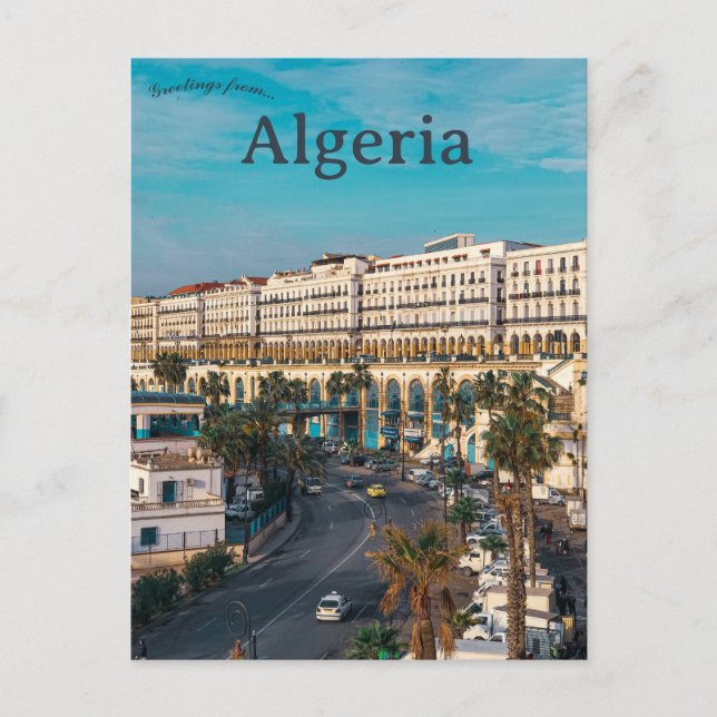 En vy över Alger Algeriet vykort (Framsida)