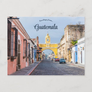 En vy över Antigua Guatemala Vykort