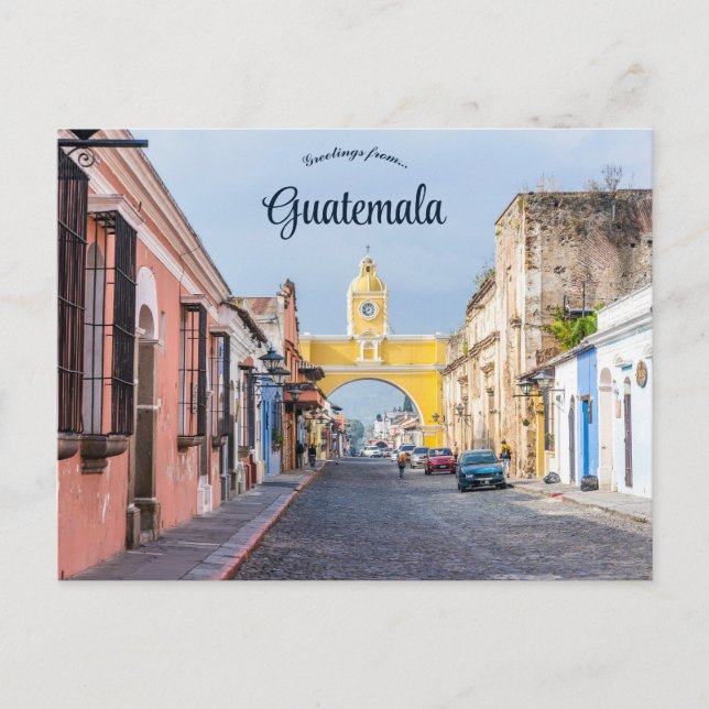 En vy över Antigua Guatemala Vykort (Framsida)