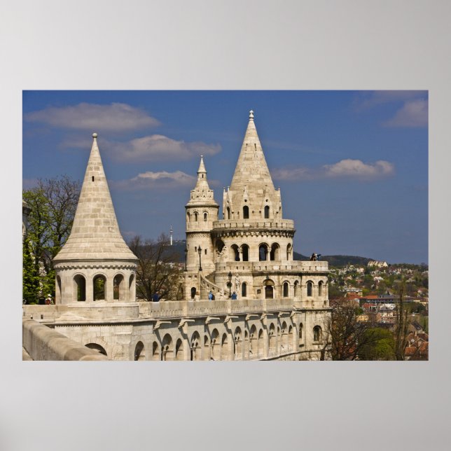 En vy över Budapest från Castle Hill. Poster (Framsidan)