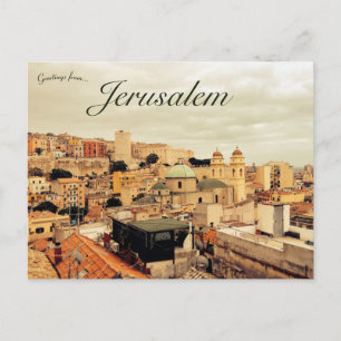 En vy över Byggnad i den gamla staden i Jerusalem Vykort