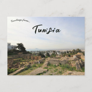 En vy över Carthage Tunisien Vykort