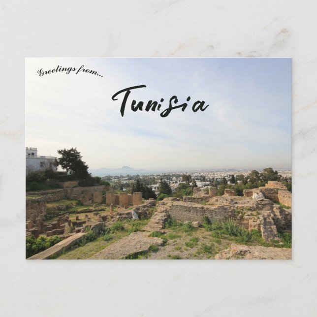 En vy över Carthage Tunisien Vykort (Framsida)