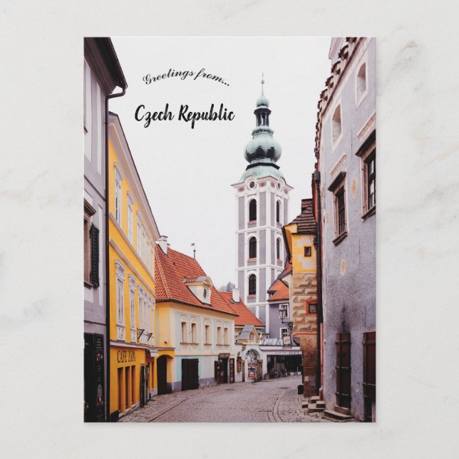 En vy över Cesky Krumlov Tjeckien Vykort (Framsida)