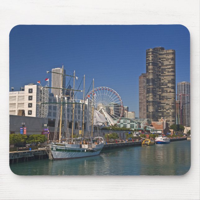 En vy över Chicago's Navy Pier 2 Musmatta (Framsidan)