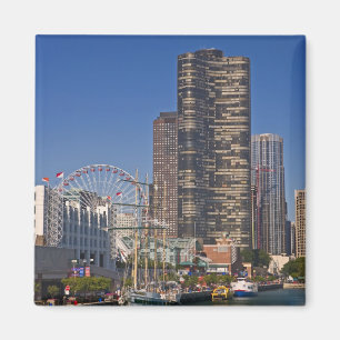 En vy över Chicago's Navy Pier Magnet