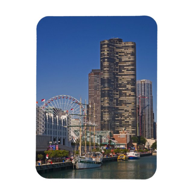 En vy över Chicago's Navy Pier Magnet (Vertikal)