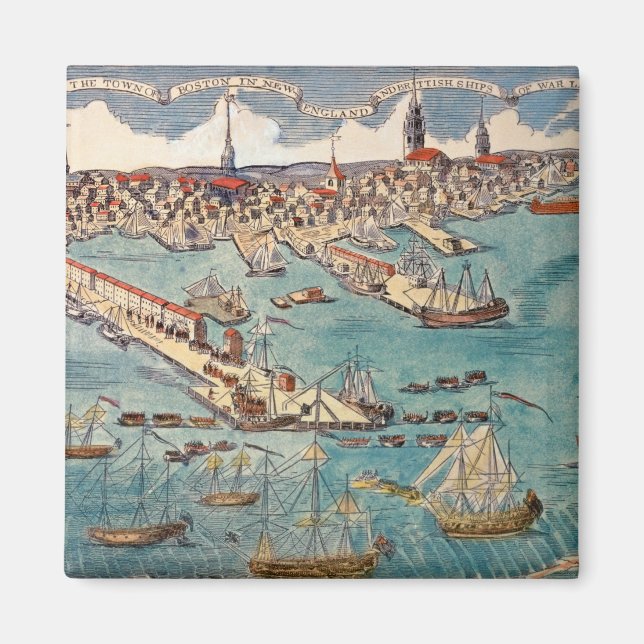 En vy över en del av staden Boston Magnet (Framsidan)