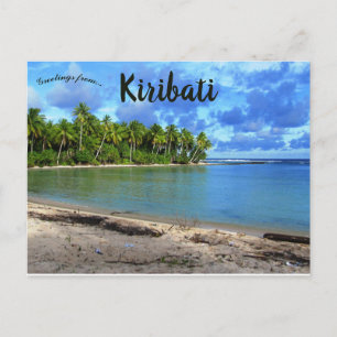 En vy över en persika i Butaritari Kiribati Vykort