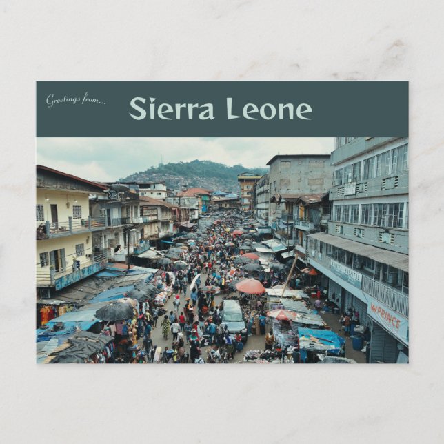 En vy över Freetown Sierra Leone Vykort (Framsida)