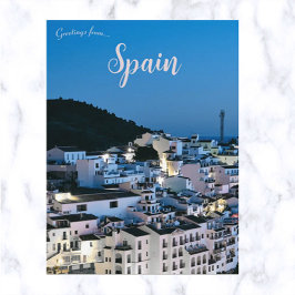 En vy över Frigiliana Spanien Vykort